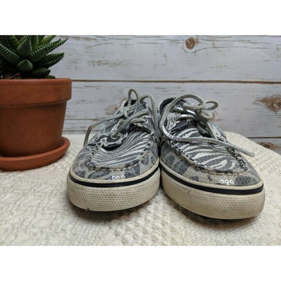 Sperry Women's Top Sider Boat Shoe Animal Print Sequins Loafers Size 6.5 M - Picture 3 of 11